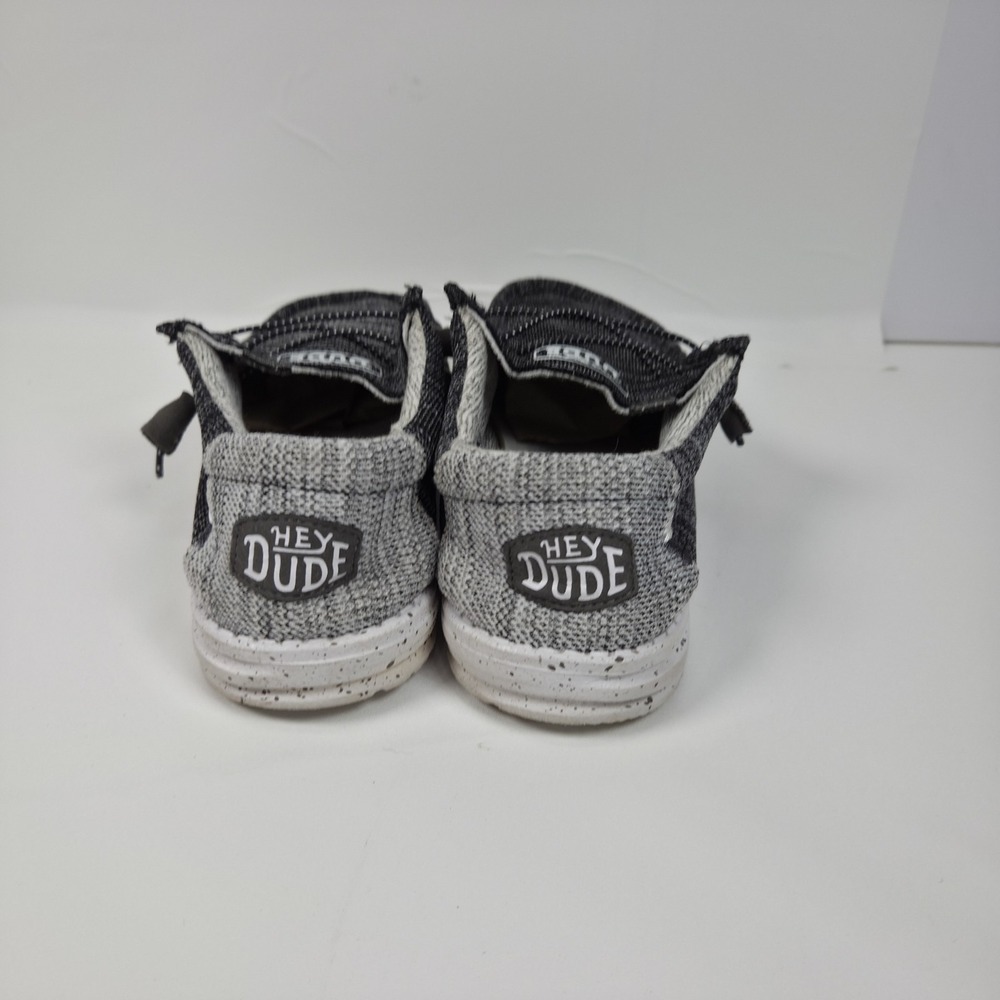 Hey Dude Wally Stretch Shoes Men Size 9 Sneakers Black Gray Slip On Low - Picture 7 of 12